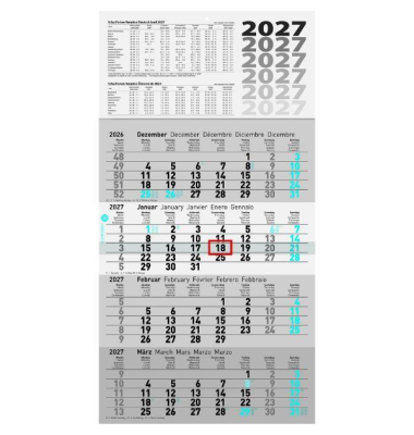 Viermonatskalender 5070242005, Recycling, 4 Monate / 1 Seite, 30x60cm, 2027