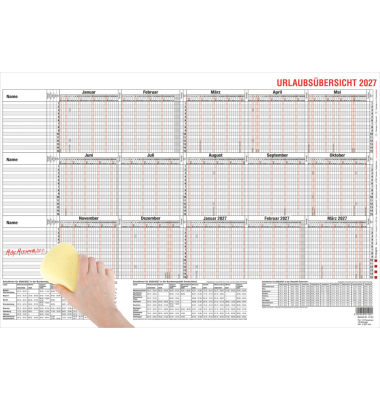 Urlaubsplaner 12-54MB, 15 Monate / Januar bis M&auml;rz (Folgejahr), 44,1x29,7cm, 2027