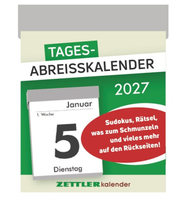Abrei&szlig;kalender 143600, 1 Tag / 1 Seite, 5,4x7,2cm (5,4x7,2cm), 2027