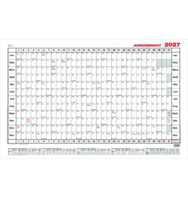 Plakatkalender 5-1, 12 Monate / 1 Seite, 140x84cm (Superformat), 2027