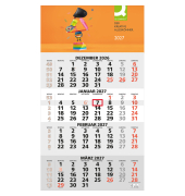 Viermonatskalender 70291, 4 Monate / 1 Seite, 30x42cm (30x42cm), 4 Monate/ 1 Seite Aufh&auml;ngeloch, Sonn- unf Feitertage rot, Woche