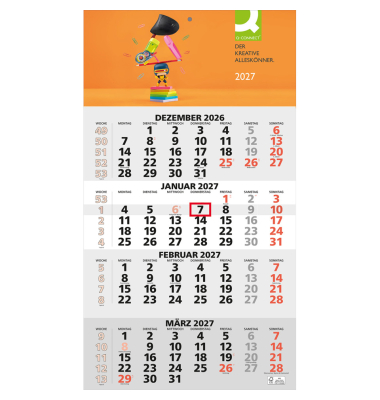 Viermonatskalender 70291, 4 Monate / 1 Seite, 30x42cm (30x42cm), 2027