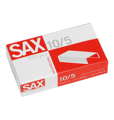 Heftklammern 10/5, 1-105-00, Stahldraht verzinkt, Heftleistung 20 Blatt max.