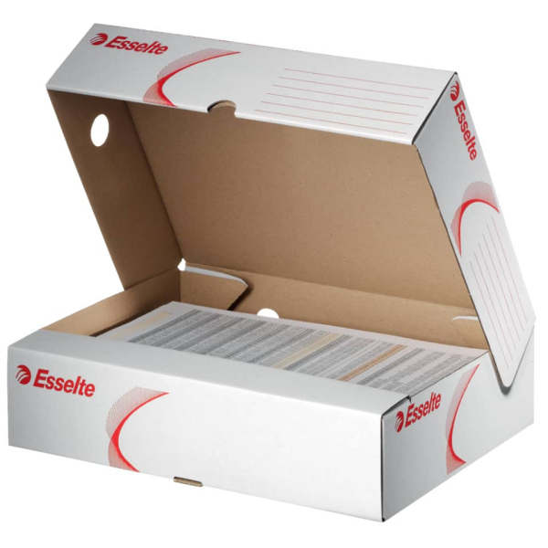 Esselte Archivbox 128004, A4, weiß, Wellpappe (RC) 4049793016184 Esselte