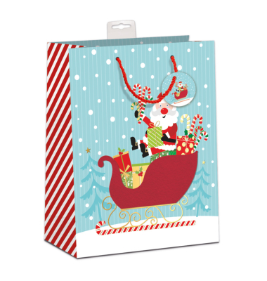 Weihnachtlicher Geschenktragetasche Kind Schlitten