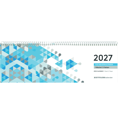 Tischquerkalender 116-0015, Typ 116, 1 Woche /  2 Seiten, 29,6x9,9cm (quer), 2027