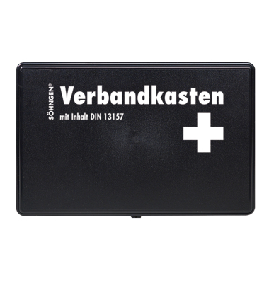 Verbandkasten Kiel schwarz gef&uuml;llt DIN 13157