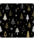 Weihnachtsservietten 227349, gold/schwarz/wei&szlig; / Weihnachtsb&auml;ume/Sterne, 3-lagig, 33x33cm