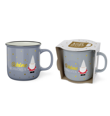 Weihnachtlicher Kaffeebecher Zwerg Happy Christm.