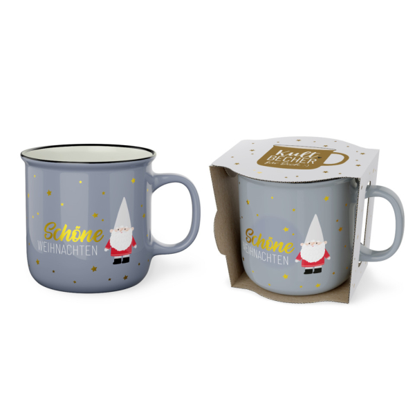 LA VIDA Weihnachtlicher Kaffeebecher Zwerg Happy Christm. 4027268364992 LA VIDA