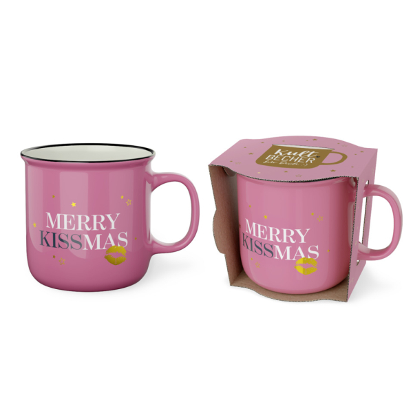 LA VIDA Weihnachtlicher Kaffeebecher Merry Kissmas 4027268365043 LA VIDA