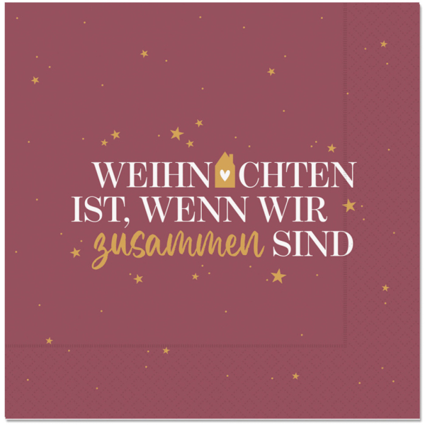 LA VIDA Weihnachtsservietten 130128, mehrfarbig / Haus, 3-lagig 4027268366354 LA VIDA