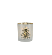 Weihnachtlicher  Windlicht Baum D7,5xH8cm