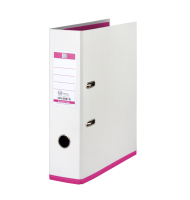 Ordner myColour Strong-Line 100081031, A4 80mm breit PP vollfarbig wei&szlig;/pink