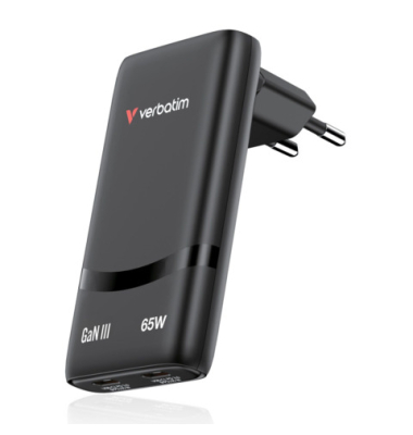 Fold n Go GaN Charger 65W 2xUSB C schw.klappb.St.32354
