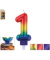 Kerze 76391 Zahl 1 regenbogenfarben 