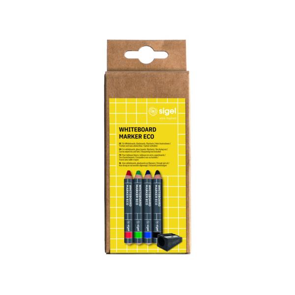 Sigel Boardmarker-Set BA013, schwarz, blau, grün, rot, 1-5mm  4004360763359 Sigel