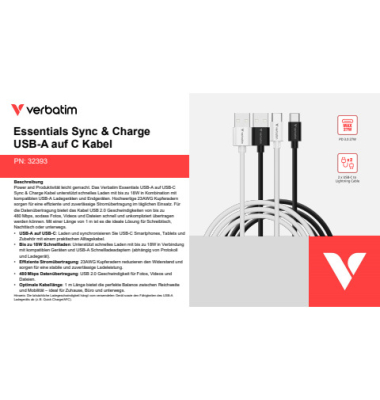 USB-Kabel 32393, wei&szlig;