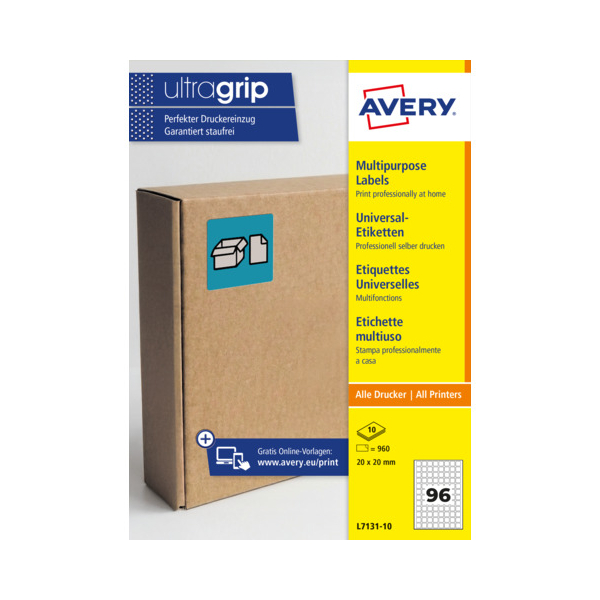 AVERY Zweckform Universaletiketten 20x20 PPWR weiß 4004182041062 AVERY Zweckform