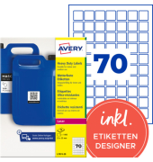 Universaletiketten 25x25mm QR-Code wei&szlig;