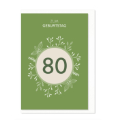 Geburtstagskarten 01-391 80. Geburtstag mehrfarbig