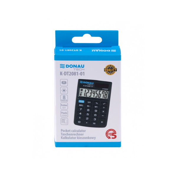 Donau Taschenrechner 8-stellig schwarz 5901503615485 Donau