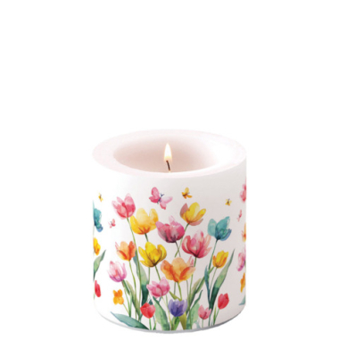 Kerze 9cm Fantasy Blumen