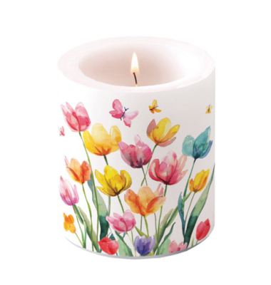 Kerze 10cm  Fantasy Blumen