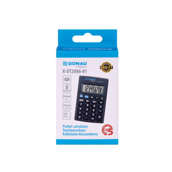 Donau Taschenrechner 8-stellig schwarz 5901503616086 Donau