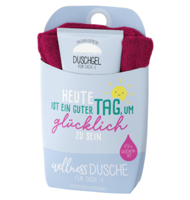 Wellnessdusche Happy Greetings blau