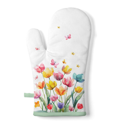 Ofenhandschu 18x30cm  Fantasy Blumen