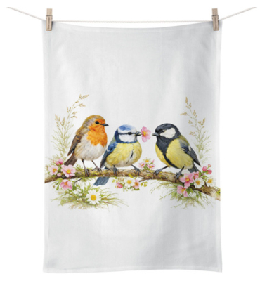 Geschiertuch 50x70cm Vogelfreunde