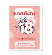 Humorkarte Geburtstag Zahl 18