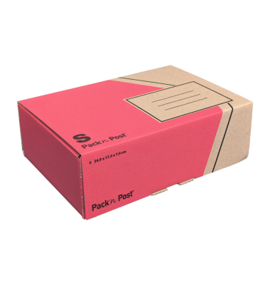 Versandkarton 30134322 rot/schwarz-braun, innen 249x175x79mm, Karton
