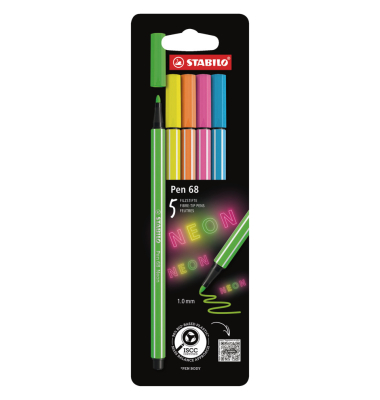 Faserschreiberetui Pen68 NEON sort.
