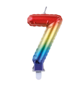 Kerze 76397 Zahl 7 regenbogenfarben 