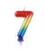 Kerze 76397 Zahl 7 regenbogenfarben 