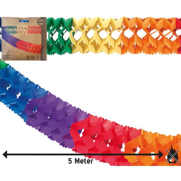 TIB Girlande Papier bunt, 5m x 14 cm 4002727766524 TIB