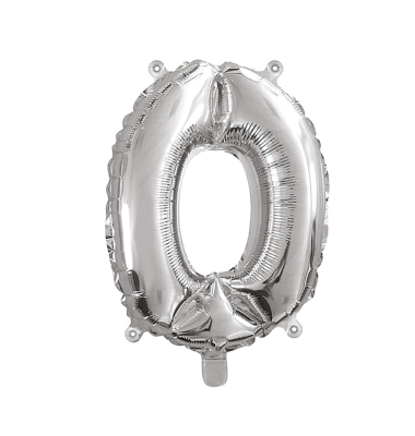 Folienballon 0 silber 43cm