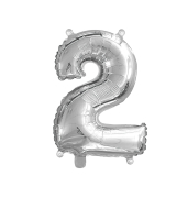 Folienballon 2 silber 43cm