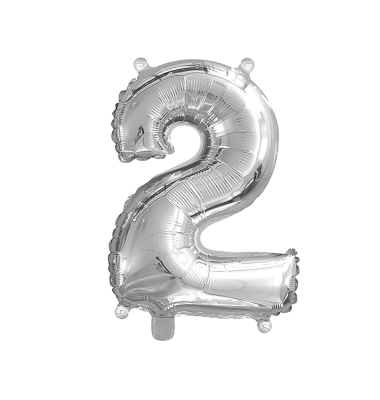 Folienballon 2 silber 43cm