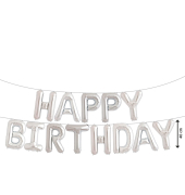 Folien Ballon Happy Birthday silber 40cm