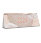 Tischkalender 11339-2, Soft Beige, 1 Woche / 1 Seite, 29,7x11,6cm (quer), 2027