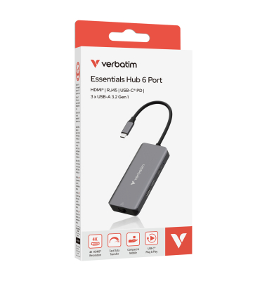 USB-C Essentials Multi- Port Hub 6 Port with RJ45  32157