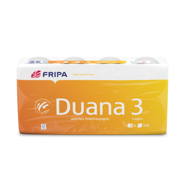 Toilettenpapier Duana 3 1300800, 3-lagig, wei&szlig;, 