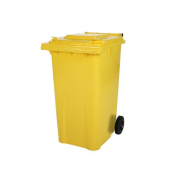 Sammelbeh&auml;lter mit 2 R&auml;der, gelb, 240 Liter