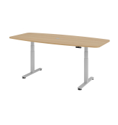 Sitz-Steh-Schreibtisch VXDSM, elektrisch h&ouml;henverstellbar, 127cm (H), 220x103cm (BxT), eiche / silber