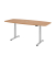 Sitz-Steh-Schreibtisch VXDSM, elektrisch h&ouml;henverstellbar, 127cm (H), 220x103cm (BxT), nussbaum / silber