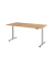 Sitz-Steh-Schreibtisch VXDSM, elektrisch h&ouml;henverstellbar, 127cm (H), 200x100cm (BxT), asteiche / silber