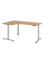 Sitz-Steh-Schreibtisch VXDSM, elektrisch h&ouml;henverstellbar, 127cm (H), 200x120cm (BxT), asteiche / silber